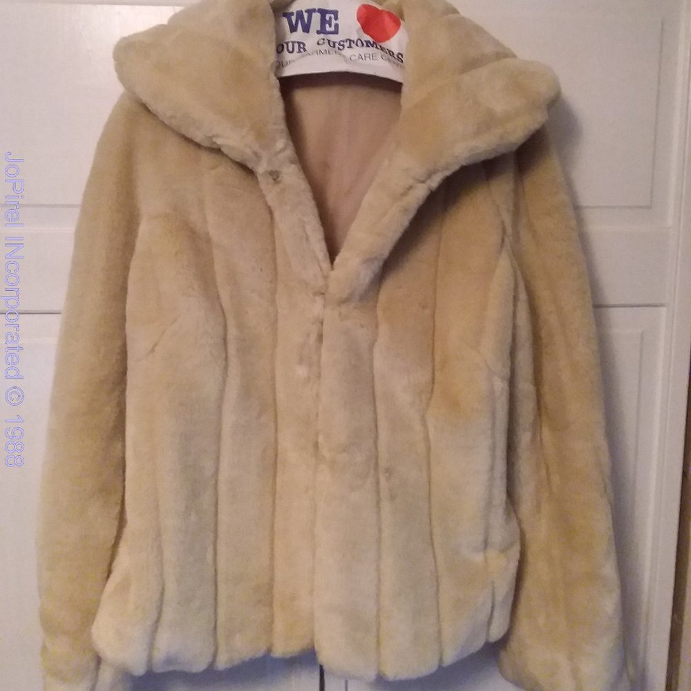Creme Brushed Faux Fur 70s Jacket